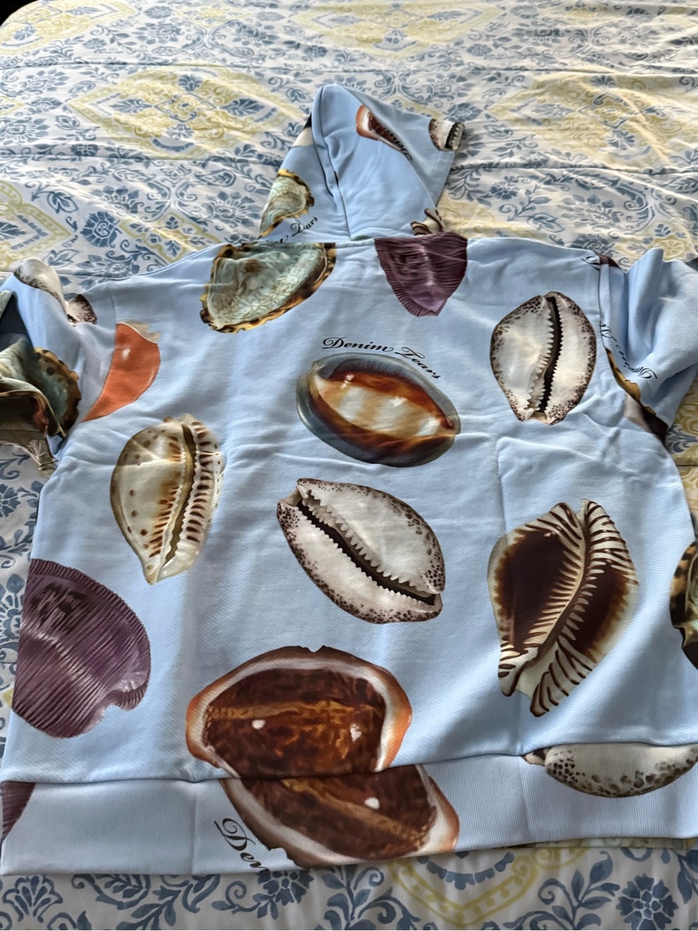 Denim Tears Men’s Shell Hoodie in Baby Blue - Picture 7 of 7